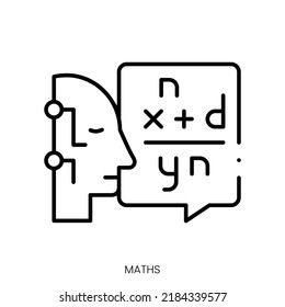 maths icon. Linear style sign isolated on white background. Vector illustration
