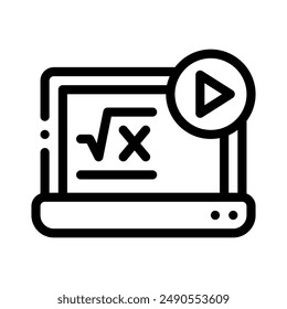maths icon with style outline