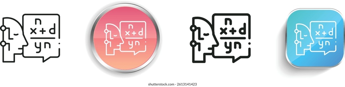 maths icon. Thin Linear, Regular and Button Style Design Isolated On White Background
