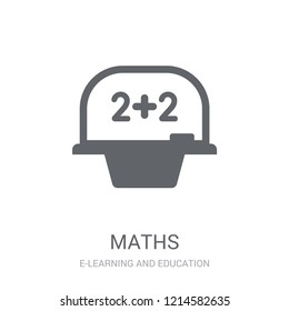 Maths icon. Trendy Maths logo concept on white background from E-learning and education collection. Suitable for use on web apps, mobile apps and print media.