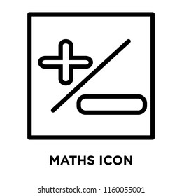 Maths icon vector isolated on white background, Maths transparent sign , line and outline elements in linear style