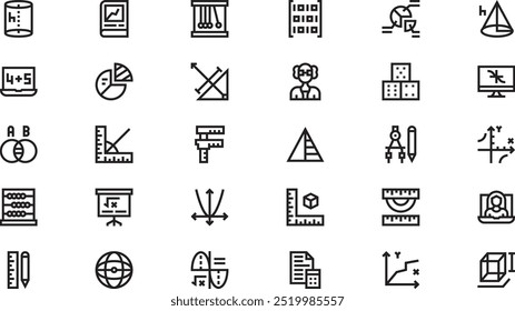 Maths icons High-Quality Vector Icons Collection with Editable Stroke. Ideal for Professional and Creative Projects.