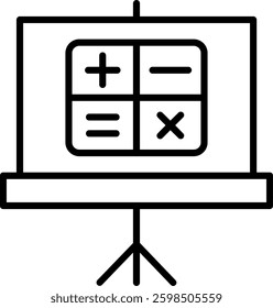 Maths Line Vector Icon Design