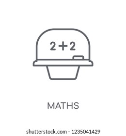 Maths linear icon. Modern outline Maths logo concept on white background from E-learning and education collection. Suitable for use on web apps, mobile apps and print media.