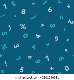 Maths mathmatics numbers simple seamless pattern background for print, web or fabric