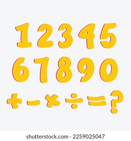 Maths numbers and symbols vector illustration