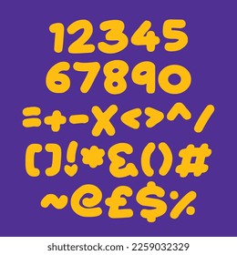 Números matemáticos y ilustración vectorial de símbolos