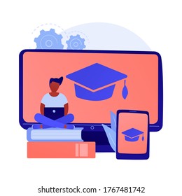 Maths online course. Economics university department, Internet classes, accounting lessons. Bookkeeping and mathematics textbooks digital archive. Vector isolated concept metaphor illustration.