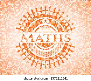 Maths orange mosaic emblem
