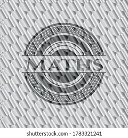 Maths shiny silver badge. Scales pattern. Vector Illustration. Detailed. 