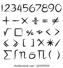 maths sign vector set, number