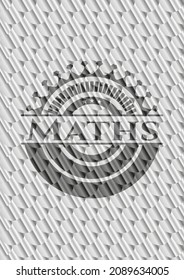 Mathematik silberner Abzeichen oder Emblem. Skaliert Muster. Vektorgrafik. Detaillierte Angaben. 