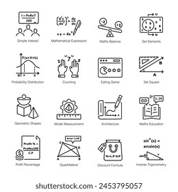 Maths Study Outline Style Icons 

