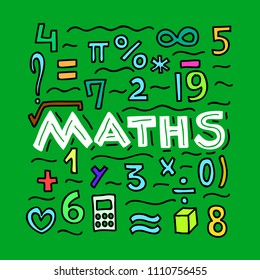 Maths. Subject concept. Vector illustration