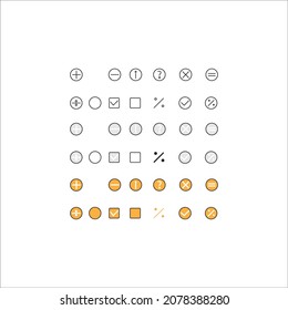 Maths Symbols in different fill colors and strokes