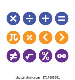 maths symbols icons, vector illustration.
