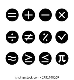 maths symbols icons, vector illustration.