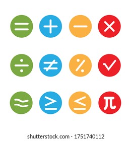 Maths Symbols Icons Vector Illustration Stock Vector (Royalty Free ...