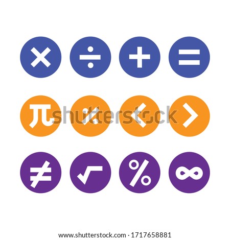 maths symbols icons, vector illustration.