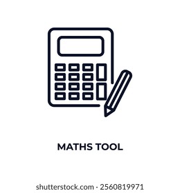 maths tool outline icon. Linear vector from business concept. Thin line maths tool icon isolated on white background