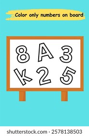 maths worksheet color the numbers activity page colorful activity for kids