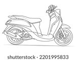 matic motorbike illustration, automatic motorbike sketch, scooter motorcycle