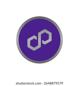 MATIC, Polygon moeda plana design ícone logotipo
