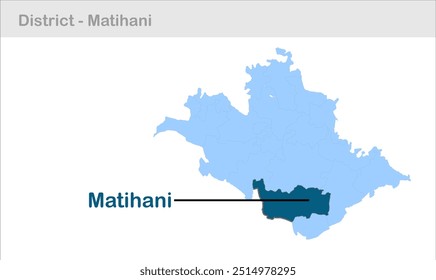 Mapa del subdistrito de Matihani, Distrito de Begusarai, Estado de Bihar, República de la India, Gobierno de Bihar, Territorio indio, India oriental, política, aldea, turismo