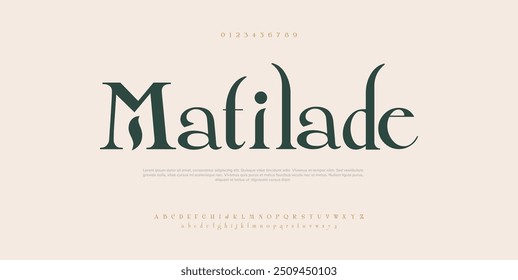 Matilade elegant alphabet letters font classic modern serif lettering minimal fashion logo design typography decoration fonts 