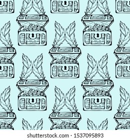 Matine life. Doodle seamless pattern. Pirates hand drawn textures and background.
