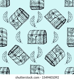 Matine life. Doodle seamless pattern. Pirates hand drawn textures and background.