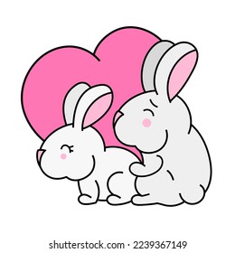 Mating season in rabbits glyph icon isolated on white background.Vector illustration.