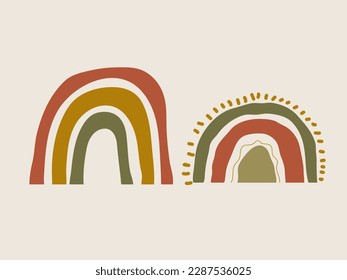 matismo ilustrativo del vector de arte de arco iris abstracto