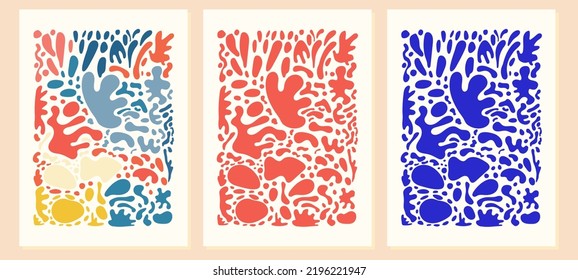 Matisse abstract shape bundle. Cutout shape of abstract objects.Colorful abstract shape series.