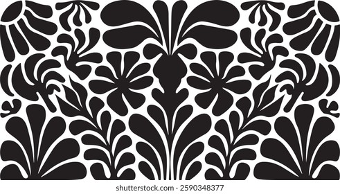Matisse curves aestethic, seamless, flower patterns, Groovy abstract flower, art set, Botanic vector illustration, Set of groovy abstract, botanical floral, background in trendy naive retro hippie