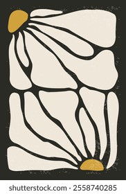 Matisse inspired botanical contemporary collage minimalist wall art poster