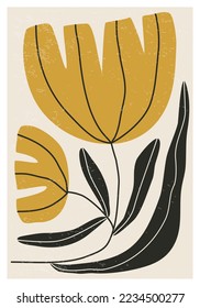 Matisse inspired contemporary collage botanical minimalist wall art poster