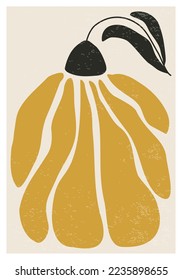 Matisse inspired contemporary collage botanical minimalist wall art poster