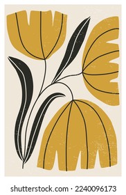 Matisse inspired contemporary collage botanical minimalist wall art poster