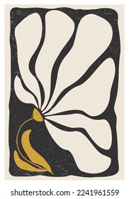 Matisse inspired contemporary collage botanical minimalist wall art poster