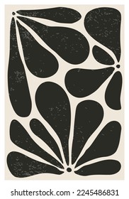 Matisse inspired contemporary collage botanical minimalist wall art poster