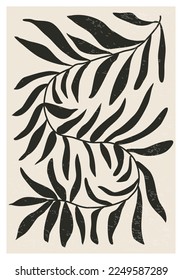 Matisse inspired contemporary collage botanical minimalist wall art poster