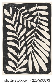 Matisse inspired contemporary collage botanical minimalist wall art poster