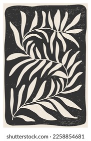 Matisse inspired contemporary collage botanical minimalist wall art poster