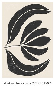 Matisse inspired contemporary collage botanical minimalist wall art poster