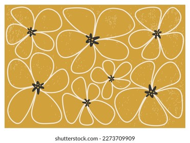 Matisse inspired contemporary collage botanical minimalist wall art poster