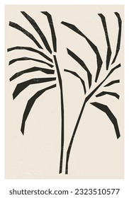 Matisse inspired contemporary collage botanical minimalist wall art poster