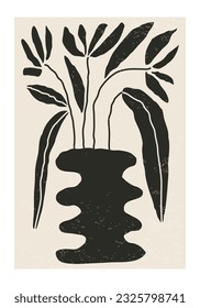 Matisse inspired contemporary collage botanical minimalist wall art poster