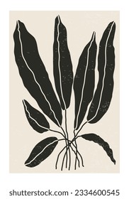 Matisse inspired contemporary collage botanical minimalist wall art poster