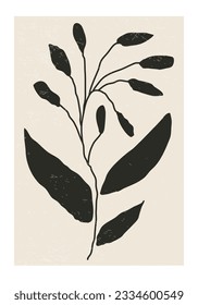 Matisse inspired contemporary collage botanical minimalist wall art poster